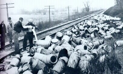 Dumping milk during Great Depression