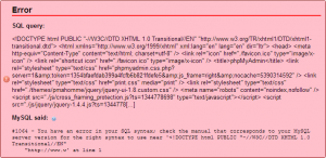 MySQL Error #1064